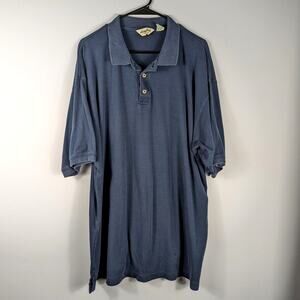Eddie Bauer Mens XL Blue Short Sleeve Polo Shirt Cotton Casual Classic Fit
